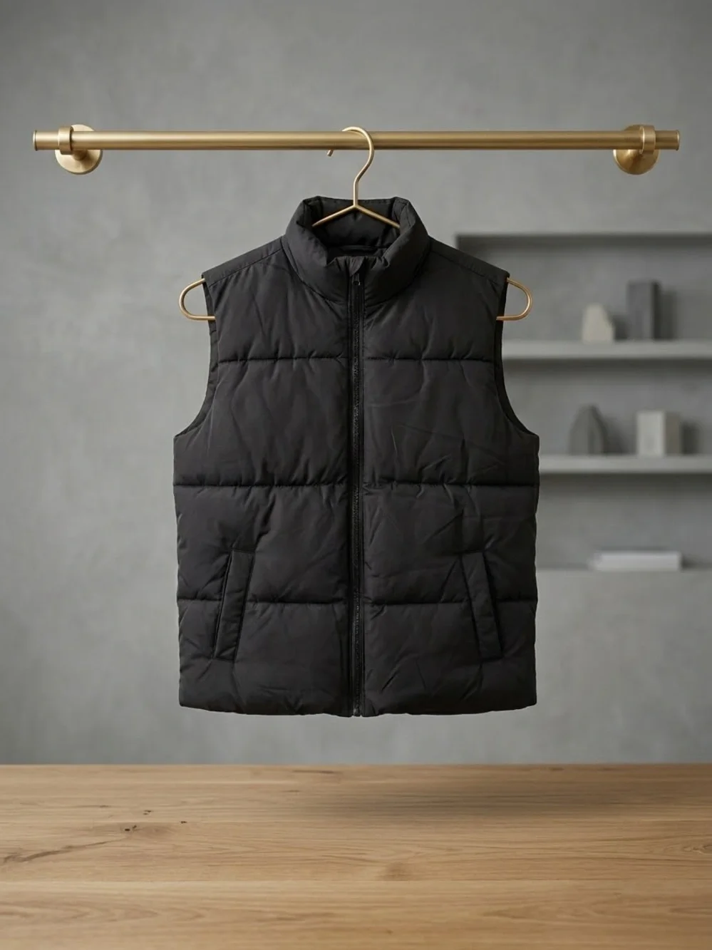 Old Navy Black Quilted Puffer Vest